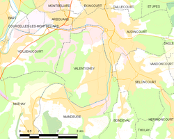 Map commune FR insee code 25580